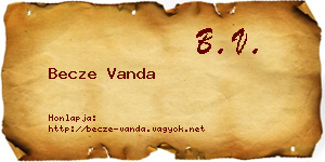 Becze Vanda névjegykártya